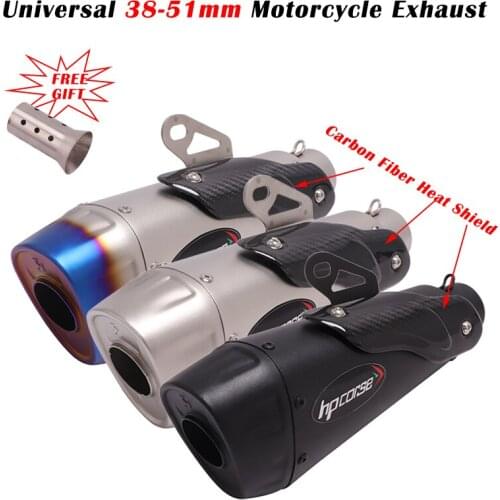 Universal 51mm Motorcycle Exhaust Pipe V4 Escape Modify Muffler DB Killer Carbon Fiber Silencer For MT07 Z900 R1 CBR650F GSXR600