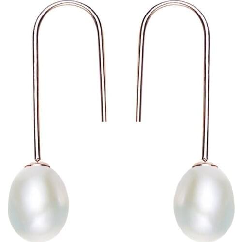 ANNA QUEEN Freshwater Pearl Dangle Drop Earrings FishHook White Pearl Earrings Jewelry for Women PEW0003
