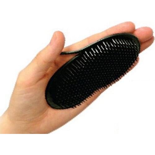 1PCS Plastic Shampoo Comb Black Pocket Palm Combs Hair Care Portable Hair Comb Brush Hairdressing Tools for home travel