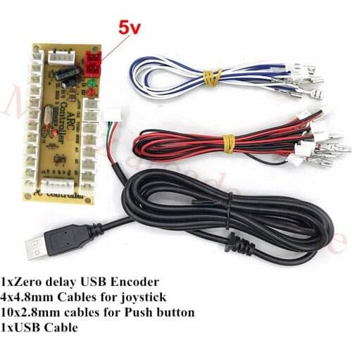 10Pcs/Lot New Zero Delay USB Encoder to PC Joystick and Button For MAME & Fight Stick Controls DIY Arcade Game Kit Parts