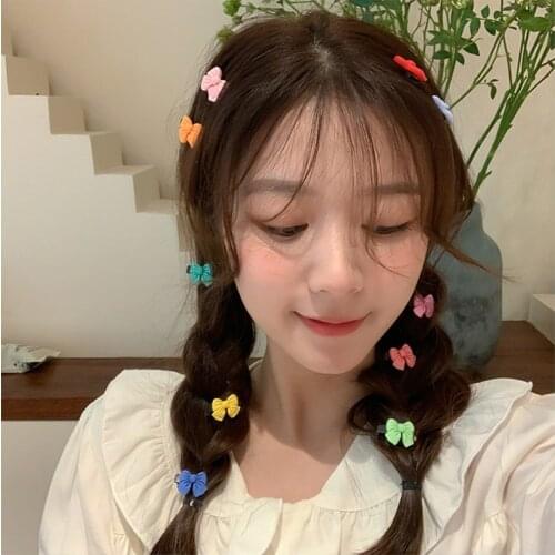 10 Pcs/Bag Baby Girls Cute Sweet Acrylic Bow Flower Letter Ornament Hair Clips Children Lovely Hairpins Kids Hair Accessories