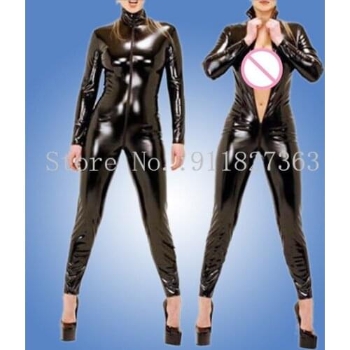 Handmade 100% NaturalLatex Catsuit Rubber bodysuit Tight Suit Overall Uniform with Front Zip