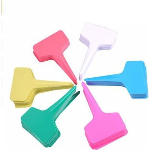100 Pcs 5x7CM T-type Plant Tag Nursery Garden Flower Seed Plastic Plant Labels For Plants DIY Garden Decoration Tools