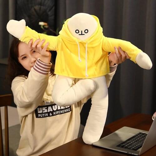 18-65cm Yellow Banana Man Plush Toy Stuffed New WOONGJANG Kawaii Doll Korea Popular Anime Appease Dolls Birthday Gifts For Child
