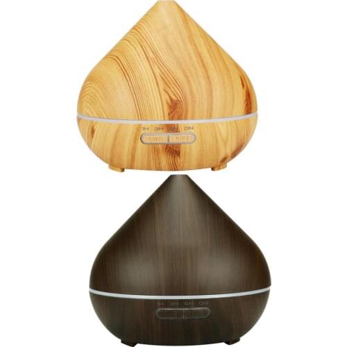 500ml Wood Grain Aroma Diffuser Auto Shut-Off Humidifier Air Purifier -C