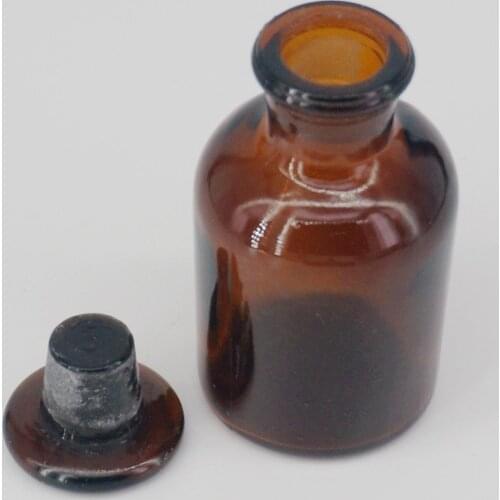 60ml Brown Glass Narrow Mouth Bottle With Stooper Lab Chemistry Glassware Teaching