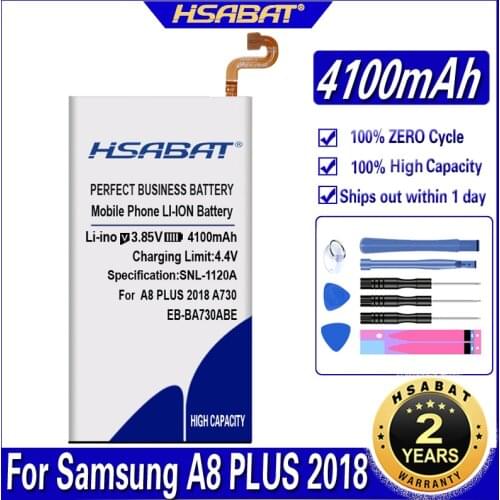 HSABAT EB-BA730ABE 4100mAh Battery for Samsung Galaxy A8 PLUS 2018 A730 A730F Batteries