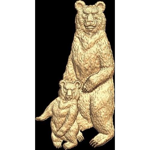 Bear 3D model relief for cnc in STL file format