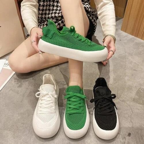 White Knitted Mesh Breathable Basketball Sneakers Women Platform Dad Vulcanized Shoes Fashion Harajuku Casual Black Zapatos