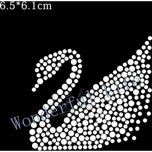 Free shipping Goose image nice Iron on hot fix heat transfer applique hotfix transfer rhinestones iamge