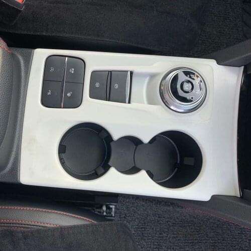 For Ford Kuga Escape 2020 2021 ABS Carbon Fiber Car Gear Shift Panel Water Cup Holder Front Storage Box Panel Cover Stickers