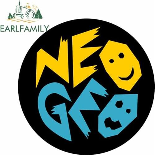 EARLFAMILY 13cm x 12.1cm for Neo Geo Round Sign Car Stickers Waterproof Surfboard Decal Windows Scratch-Proof Anime Car Styling