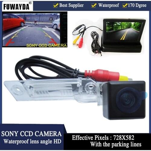 FUWAYDA CCD HD Car Rear View Camera foldable Monitor For VVW GOLF PASSAT TOURAN CADDY SUPERB /T5 TRANSPORTER/MULTIVAN T5