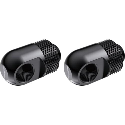 Granzon 2pcs/lot G1/4'' 45 /90 Degree Rotary Elbow Fitting / Connector Adapter PC Water Cooling Accessories Black Silver / GD-90