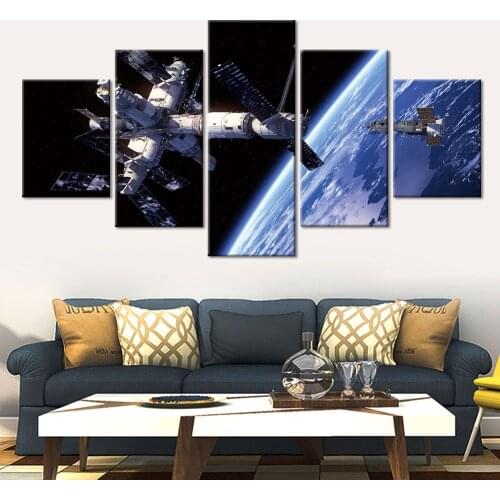 Art Pictures HD Prints Canvas Wall 5 Piece Space satellite Paintings Home Decor Posters Framework