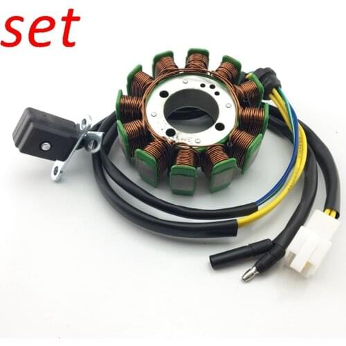 Motorcycle Magneto stator coil 12 pole l CG 200CC 250CC 140W / 160W alternator bike 5 Wires DC generator Charging coil