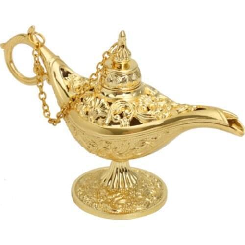 Classic Aladdin Lamp Fairy Tale Magic Lamp Wishing Tea Oil Pot Metal Vintage Retro Toy Art Craft Gift Ornaments Home Decor