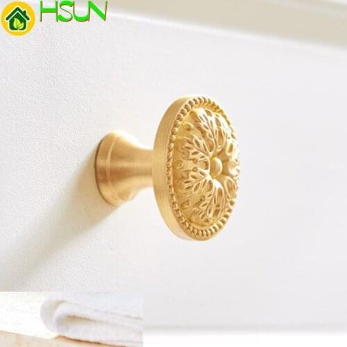 Kitchen Light Luxury Handle Solid Brass Dresser Knob Gold Cabinet Door Knob Drawer Knobs Decor Furniture Handles Hardware