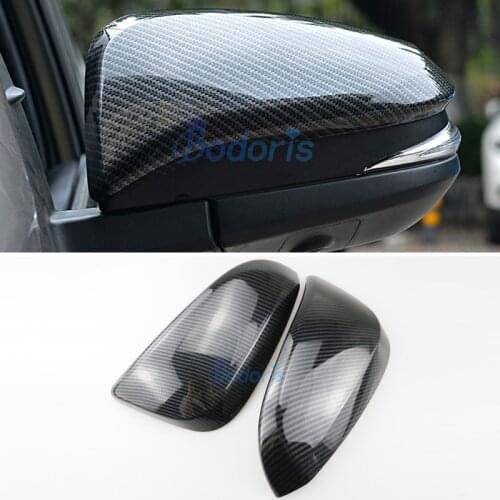 Car Styling Carbon Fiber Color Rearview Mirror Cover Side Wing Cap Shell Case Trims 2016 2017 2018 For Toyota Innova Accessories