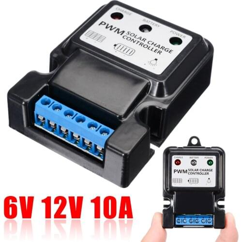 Mayitr 6V 12V 10A Auto Solar Panel Charge Controller Battery Charger PWM Regulator Power Controllers