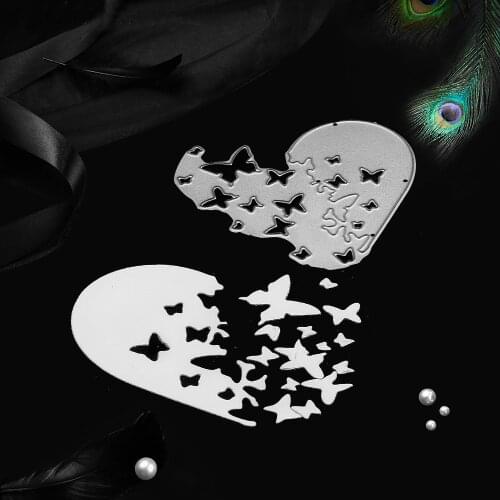 Heart Butterfly Metal Cutting Dies Stencil DIY Scrapbooking Album Stamp Paper Card Embossing Craft Decor