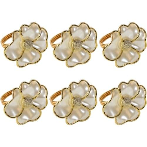 6pcs/lot fashion napkin ring white flower napkin ring hotel exquisite napkin button wedding table decoration napkin ring