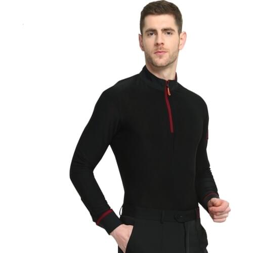 Male Latin Dance Shirt Adult Rumba Dancing Training Clothes Modern Rumba Cha-cha Samba Jive Ballroom Latin Dance Jacket B-6820