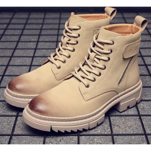 Yomior Designer High Quality Vintage Men Shoes Casual Genuine Leather Ankle Boots Round Toe Zipper Tooling Desert Military Boots