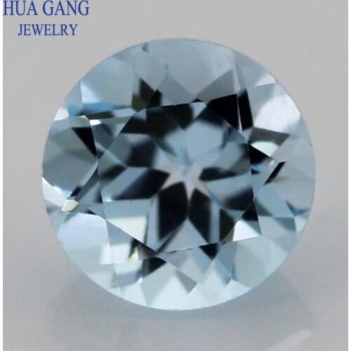 Sky Blue Topaz Natural Loose Gemstone Round Shape Facetted Cut Size 1.0~10mm For DIY Jewelry Making
