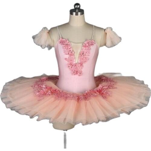 BLL069 Dance Favourite New Ballet Tutu Pre-porfessional Ballet Costume Pancake Tutu Girl & Women Pale Pink tutu