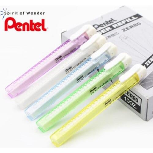 Wholesale Pentel ZE81 pen shape safe refillable eraser 5 colors 20pcs/lot