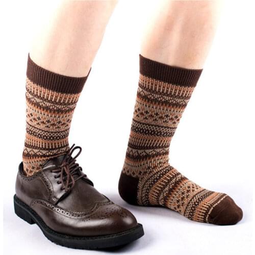 Autumn And Winter Vantage Socks Mens Crew Socks Tide Brand Retro National Thick Line Mens Christmas Socks Gift For Boyfriend