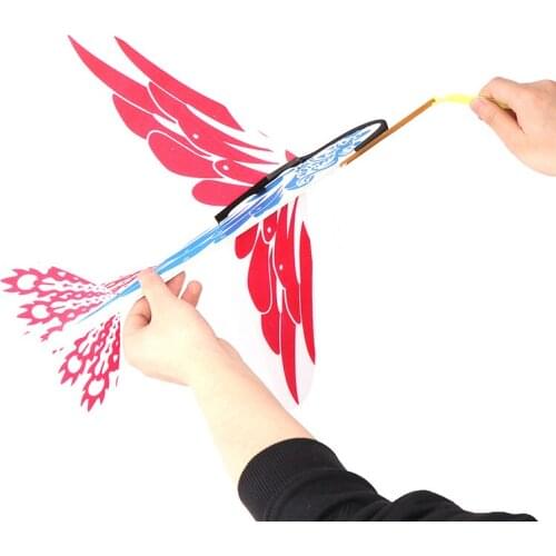 38CM EPP Foam Hand Throw Airplane Rubber Band Ejection Outdoor Launch Glider Plane Gift Interesting Toys For Children Kids Game