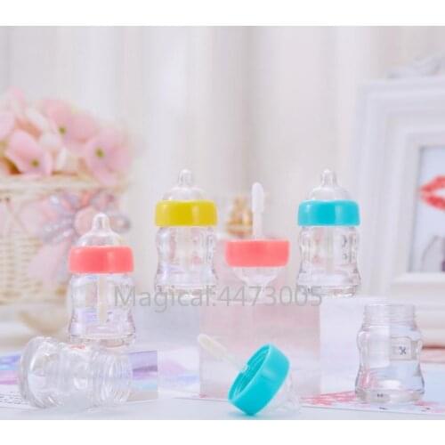 10-100PCS 7ml Milk Bottle Lip Gloss Tube Bottle Empty Lipgloss Tube Plastic Transparent/Yellow/Pink Lip Gloss Cosmetic Container