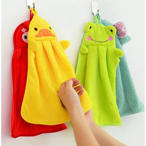 Baby Nursery Hand Towel baby bath towels Toddler Soft Plush Cartoon Animal Wipe Hanging Bathing Towel For Children Towel