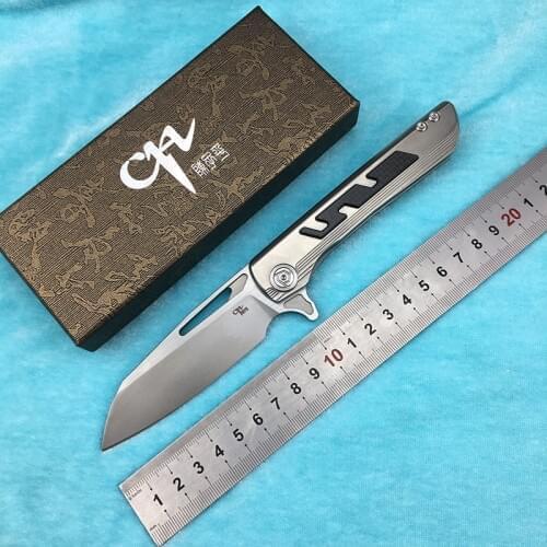 CH BUTCHER 2 Flipper folding knife S35VN blade bearing ball bearing titanium alloy handle outdoor camping fruit knife EDC tool