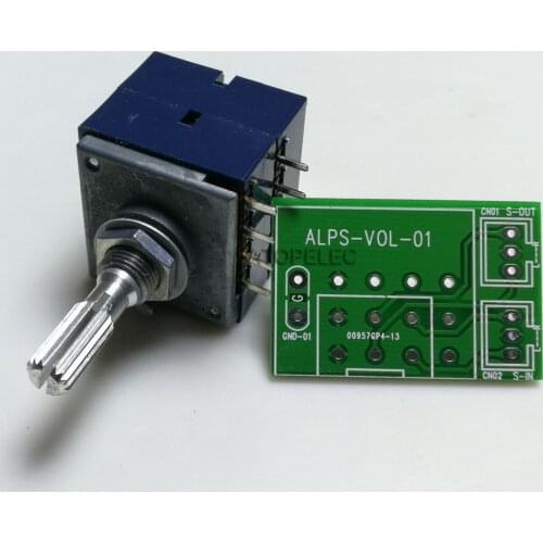 1pc Japan ALPS RK27-8pin Volume LOG Stereo Potentiometer 2-gang Dual 50K/100K Knurled Shaft + PCB
