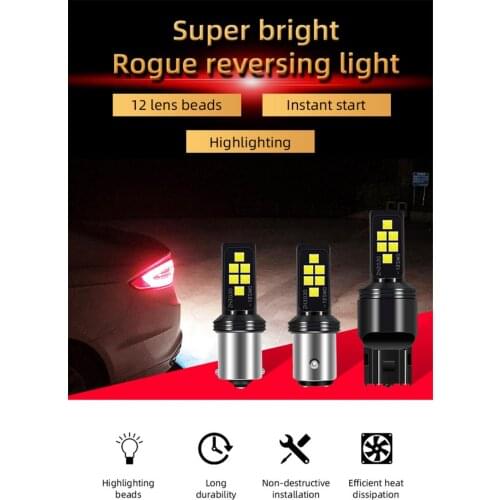 T20 1156 1157 LED Bulbs 3030 12 Smd Led CanBus No Error 1156 BA15S Led Lamp For Turn Signal Fog Lights Car Accessories