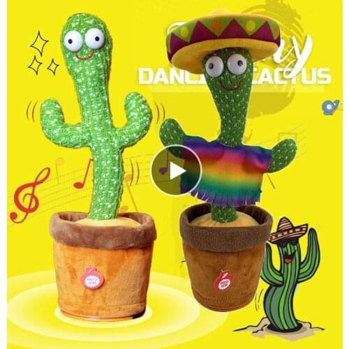 Dancing Cactus Toys Speak Electronic Plush Toys Twisting Singing Dancer Talking Novelty Funny Music Luminescent Gifts decoración