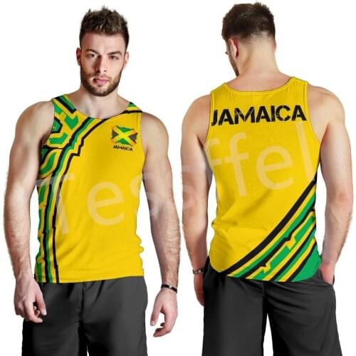 Tessffel NewFashion Country Flag Jamaica Lion Emblem Retro 3DPrint Men/Women Summer Harajuku Vest Casual Sleeveless TankTop No.4