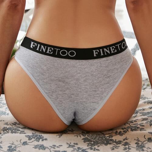 FINETOO 2Pcs Women Soft Cotton Panties Sexy Seamless Female Knickers Lady Low Waist Solid Color Briefs M-2XL Intimates Lingerie