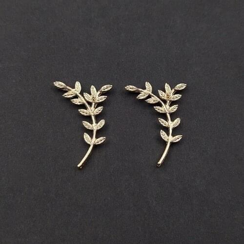10 Pieces 20*29mm Metal Leaf Ornaments Handmade Findings DIY Jewelry Accessories