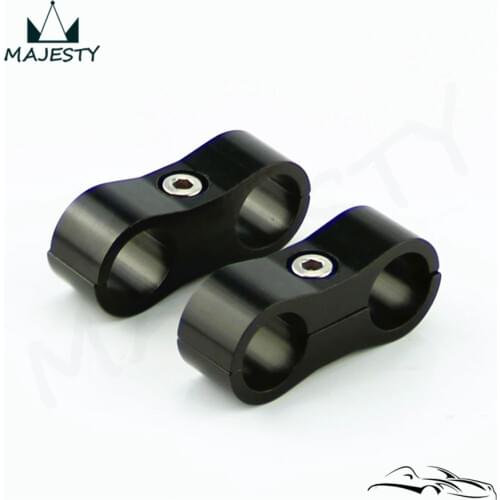 2pcs AN -6 AN6 13.4MM Braided Hose Separator Clamp Fitting Adapter Bracket Black