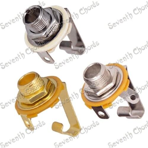 3Pcs 1/4" Mono Input Jack Plug Socket For Electric Guitar Bass,6.35mm Guitar Pickup output jack Plug - Silver & Gold & Gun black