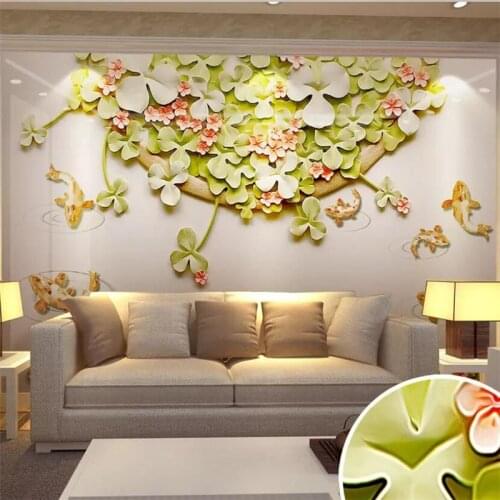 Beibehang Custom wallpaper 3d photo mural four-leaf clover embossed sandstone background wall papers home decor papel de parede