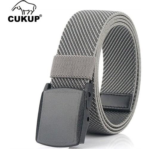 CUKUP Quality Design Leisure Elastic Belt Jeans Accessories Hard Plastic Buckle Casual Styles Belts Many Colour Optional CBCK193