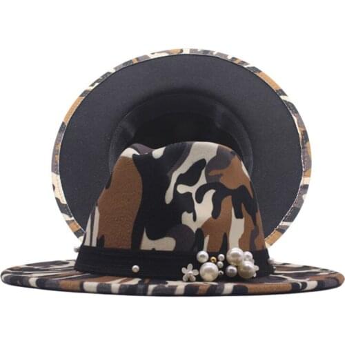 Colorful Printed Hat Spring Autumn New Bright Color Wool Jazz Hat Men Women Felt Hat Tie-dye Wool Panama Hat