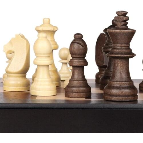 Wooden folding portable chessboard for children adult beginners