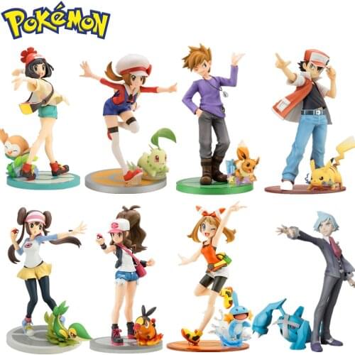 Pokemon Anime Figure Pikachu Figurine PVC Toys Tepig Eevee Metagross Mudkip Oak Ash Ketchum Monster Cute Figma Juguetes Model