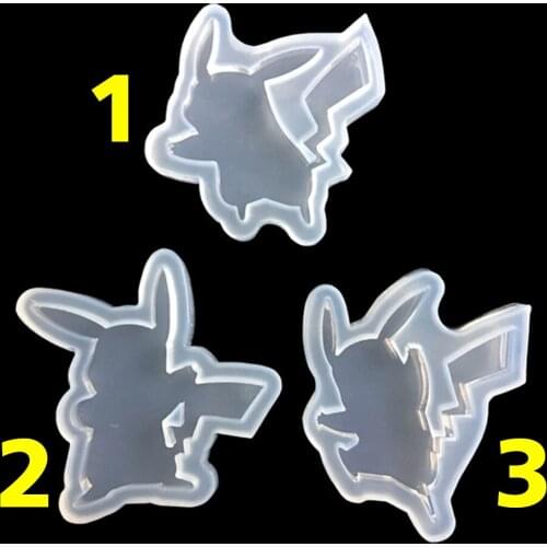 1pcs Resin Mold Jewelry Liquid Silicone Mold Cartoon Pikachu Resin Charm Molds For DIY Intersperse Decorate Making Toys Molds